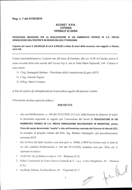 Reg. N. 7 Del 01/02/2019 ACOSET S.P.A. CATANIA VERBALE Dl