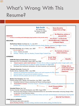 What's Wrong with This Resume?