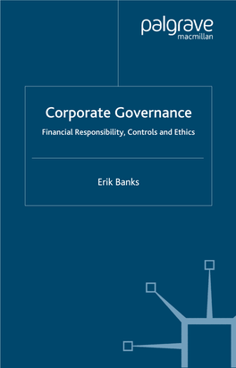 Corporate Governance Financial Responsibility, Controls and Ethics