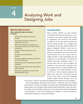 Analyzing Work and Designing Jobs