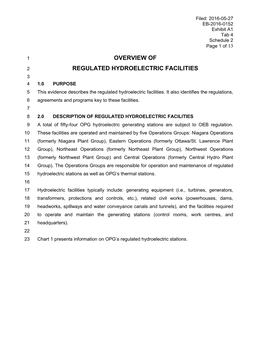 Overview of Regulated Hydroelectric Facilities