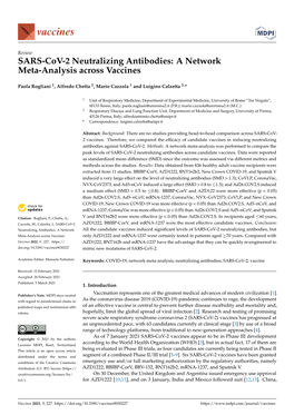 SARS-Cov-2 Neutralizing Antibodies: a Network Meta-Analysis Across Vaccines