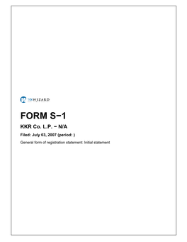 FORM S−1 KKR Co