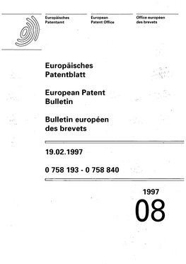 European Patent Bulletin 1997/08