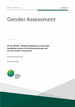 FP145: RELIVE – Resilient Livelihoods of Vulnerable Smallholder Farmers in the Mayan Landscapes and the Dry Corridor of Guatemala