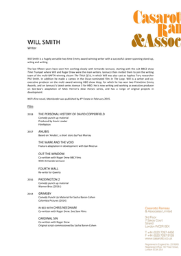 WILL SMITH Writer