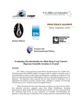 Evaluating Mycoherbicides for Illicit Drug Crop Control: Rigorous Scientific Scrutiny Is Crucial