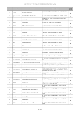 Relaciones Y Vinculaciones De Ernst & Young, S.L