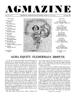 Agma-Equity Fledermaus Dispute