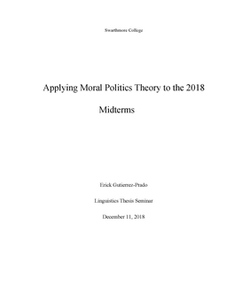 Applying Moral Politics Theory to the 2018 Midterms