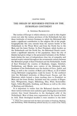 The Origin of Reformed Pietism on the European Continent