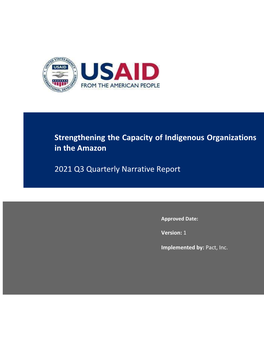 Strengthening the Capacity of Indigenous Organizations in the Amazon