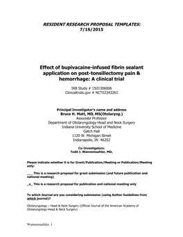 Effect of Bupivacaine-Infused Fibrin Sealant Application on Post-Tonsillectomy Pain & Hemorrhage: a Clinical Trial