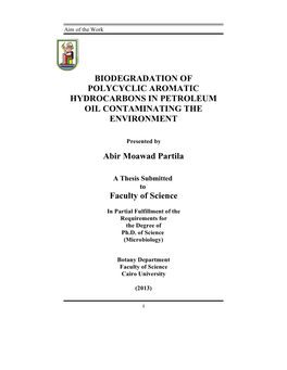 Biodegradation of Polycyclic Aromatic Hydrocarbons in Petroleum Oil Contaminating the Environment