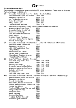 Bus Services for the Christmas 2014 and New Year 2015 Holiday Period