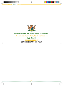 MPUMALANGA PROVINCIAL GOVERNMENT Department of Public Works, Roads and Transport Vote No