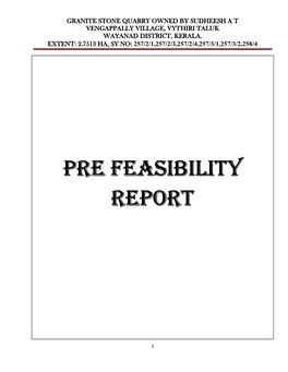 Pre Feasibility Report