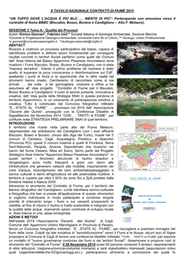 X Tavolo Nazionale Contratti Di Fiume 2015