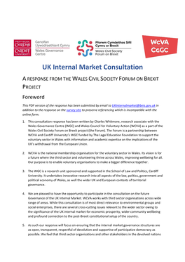 UK Internal Market Consultation