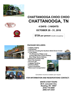 Chattanooga, Tn 4 Days - 3 Nights