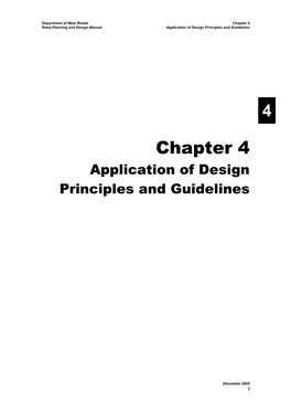 Chapter 4 Road Planning and Design Manual Application of Design Principles and Guidelines