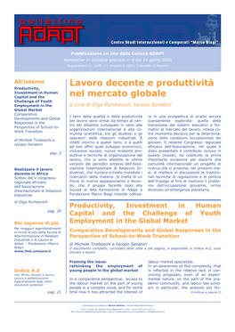 Lavoro Decente E Produttività Nel Mercato Globale