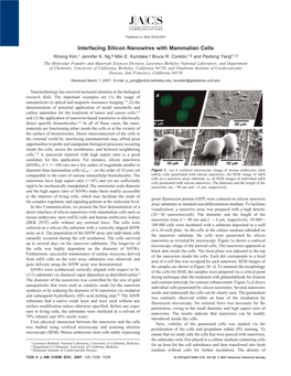 Interfacing Silicon Nanowires with Mammalian Cells Woong Kim,† Jennifer K