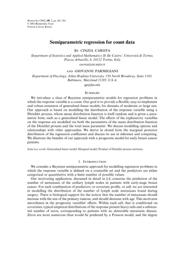 Semiparametric Regression for Count Data