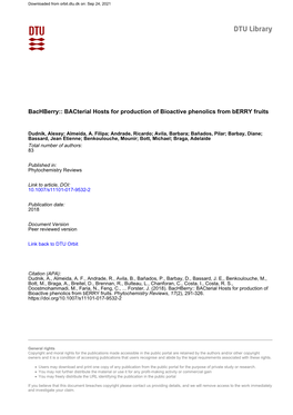 Bacterial Hosts for Production of Bioactive Phenolics from Berry Fruits