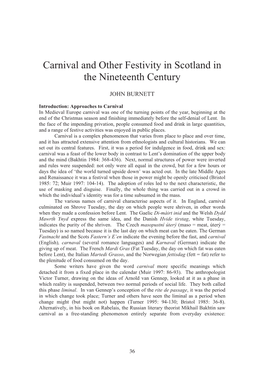 Carnival and Other Festivity in Scotland in the Nineteenth Century