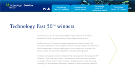 Technology Fast 50™ Winners