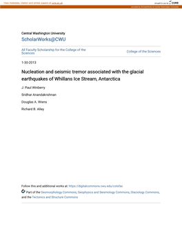 Nucleation and Seismic Tremor Associated with the Glacial Earthquakes of Whillans Ice Stream, Antarctica