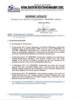 NDRRMC Update Sitrep No.9 As of 19 Dec 2011, 12NN