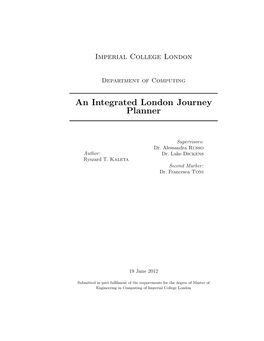 An Integrated London Journey Planner