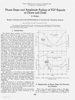 Phase Steps and Amplitude Fading of VLF Signals at Dawn and Dusk D