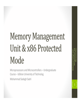 Memory Management Unit & X86 Protected Mode