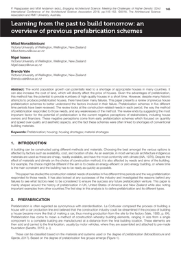 Learning from the Past to Build Tomorrow: an Overview of Previous Prefabrication Schemes