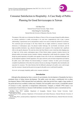 A Case Study of Public Planning for Good Servicescapes in Taiwan
