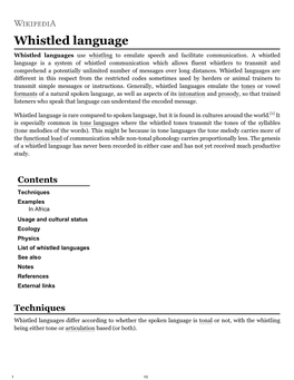 List of Whistled Languages See Also Notes References External Links