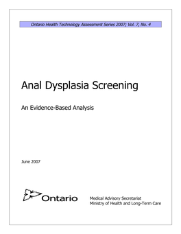 Anal Dysplasia Screening