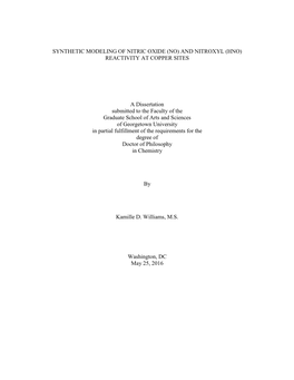 Synthetic Modeling of Nitric Oxide (No) and Nitroxyl (Hno) Reactivity at Copper Sites