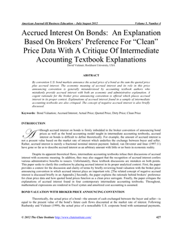 Accrued Interest on Bonds: an Explanation Based on Brokers