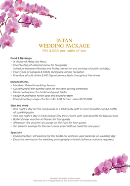 Wedding Pkg Intan 1 July 2021 With