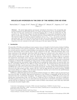 Molecular Hydrogen in the Disk of the Herbig Star Hd 97048