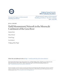 Field Measurement Network in the Mesoscale Catchment of the Gera River Manfred Fink