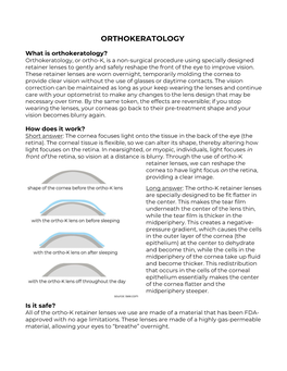 Orthokeratology