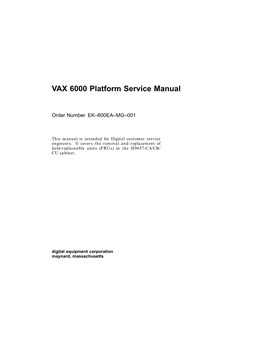 VAX 6000 Platform Service Manual