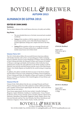 Almanach De Gotha 2015