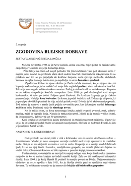 Zgodovina Blejske Dobrave