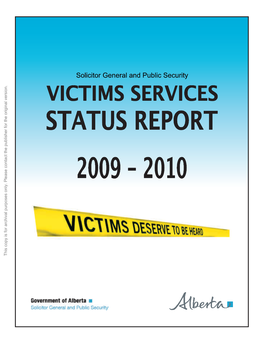 2009-2010 Victims Services Status Report